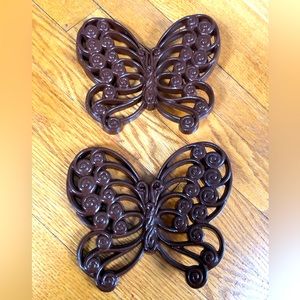 Vintage Burwood 70’s Brown Plastic Butterflies